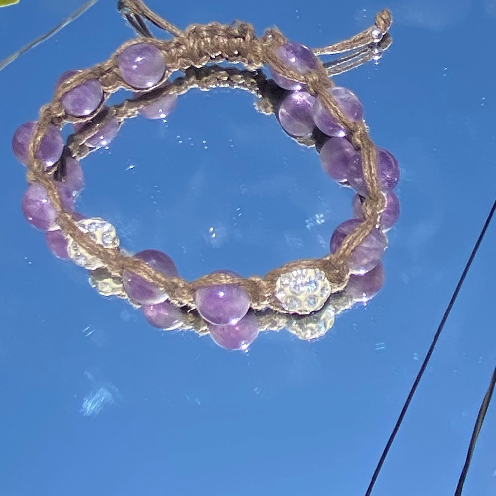 Purple rhinestone Beaded bracelet